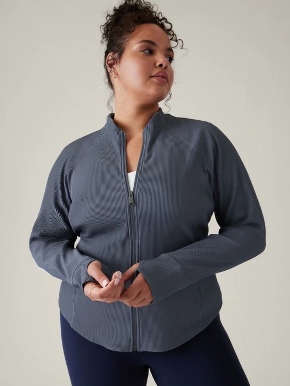 Athleta Salutation Ribbed Jacket Full Zip Athletic Women’s L